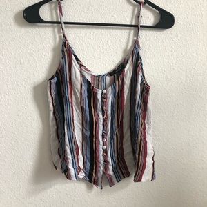 Large Forever 21 Multicolor Striped Crop Top